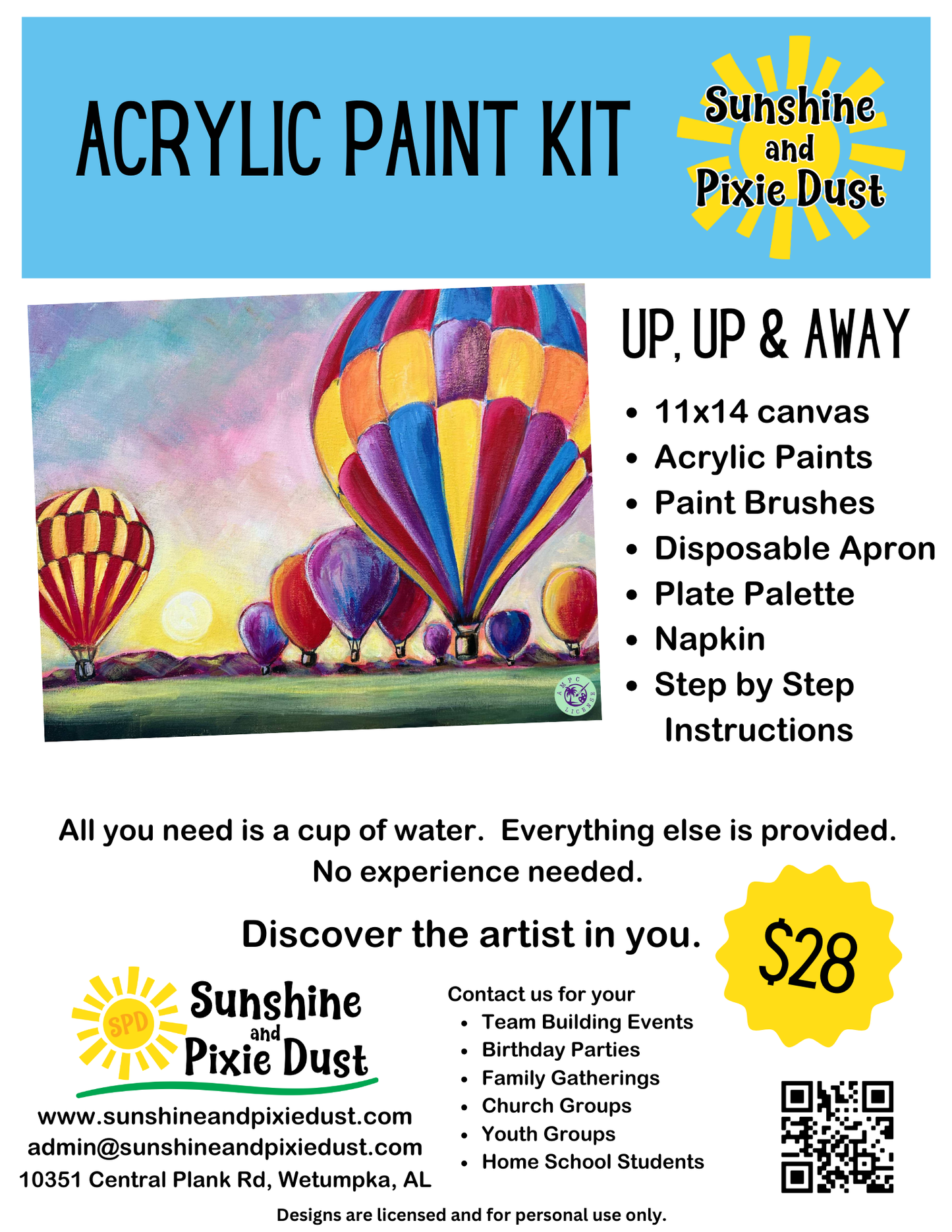 Up, Up & Away Acrylic Paint Kit