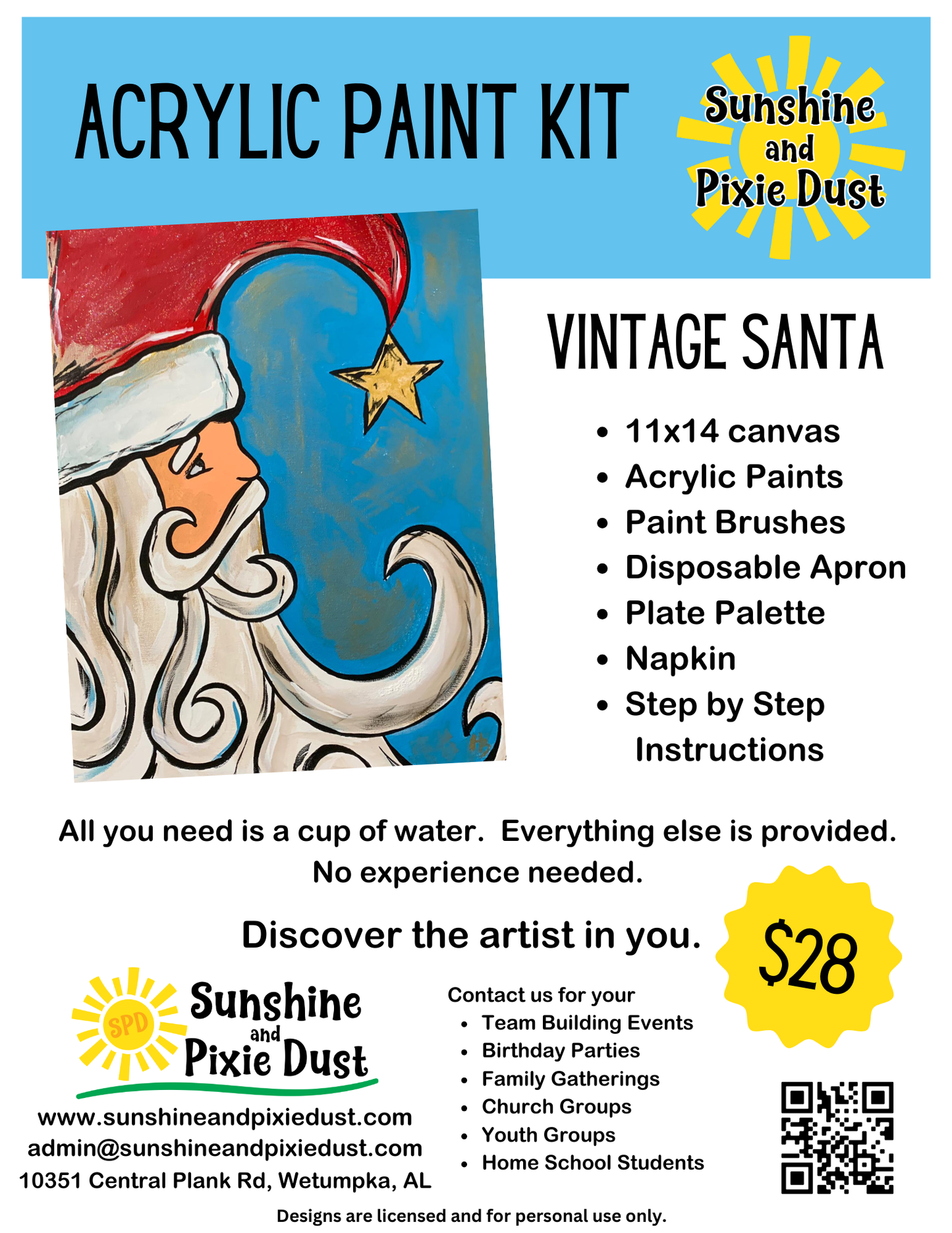 Vintage Santa Acrylic Paint Kit