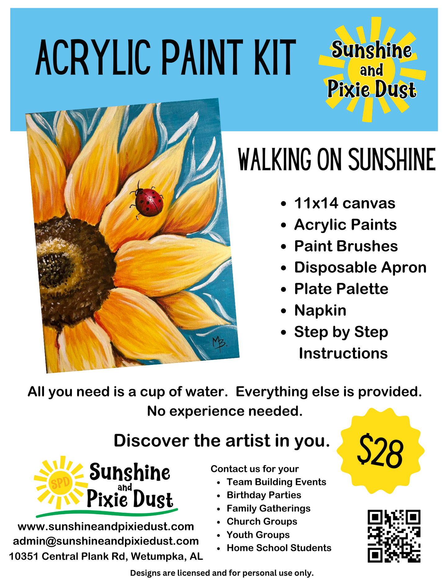 Walking on Sunshine Acrylic Paint Kit