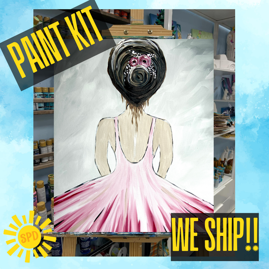 Ballerina Paint Kit  – Pre-Drawn Canvas | DIY Paint Kit for All Ages | Easy At-Home Activity | Art Gift