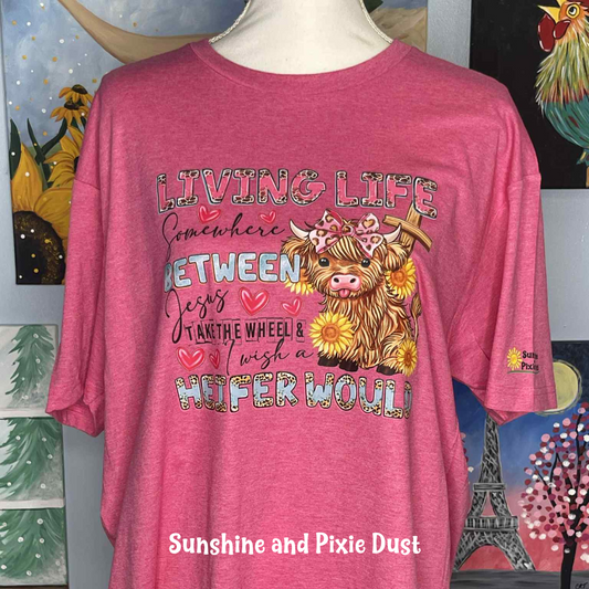 Living Life Somewhere Heather Pink T-Shirt, Soft Style, Unisex Fit