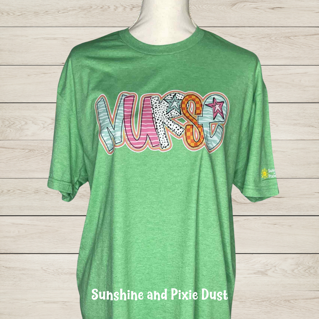 Nurse Star Heather Green T-Shirt, Soft Style, Unisex Fit