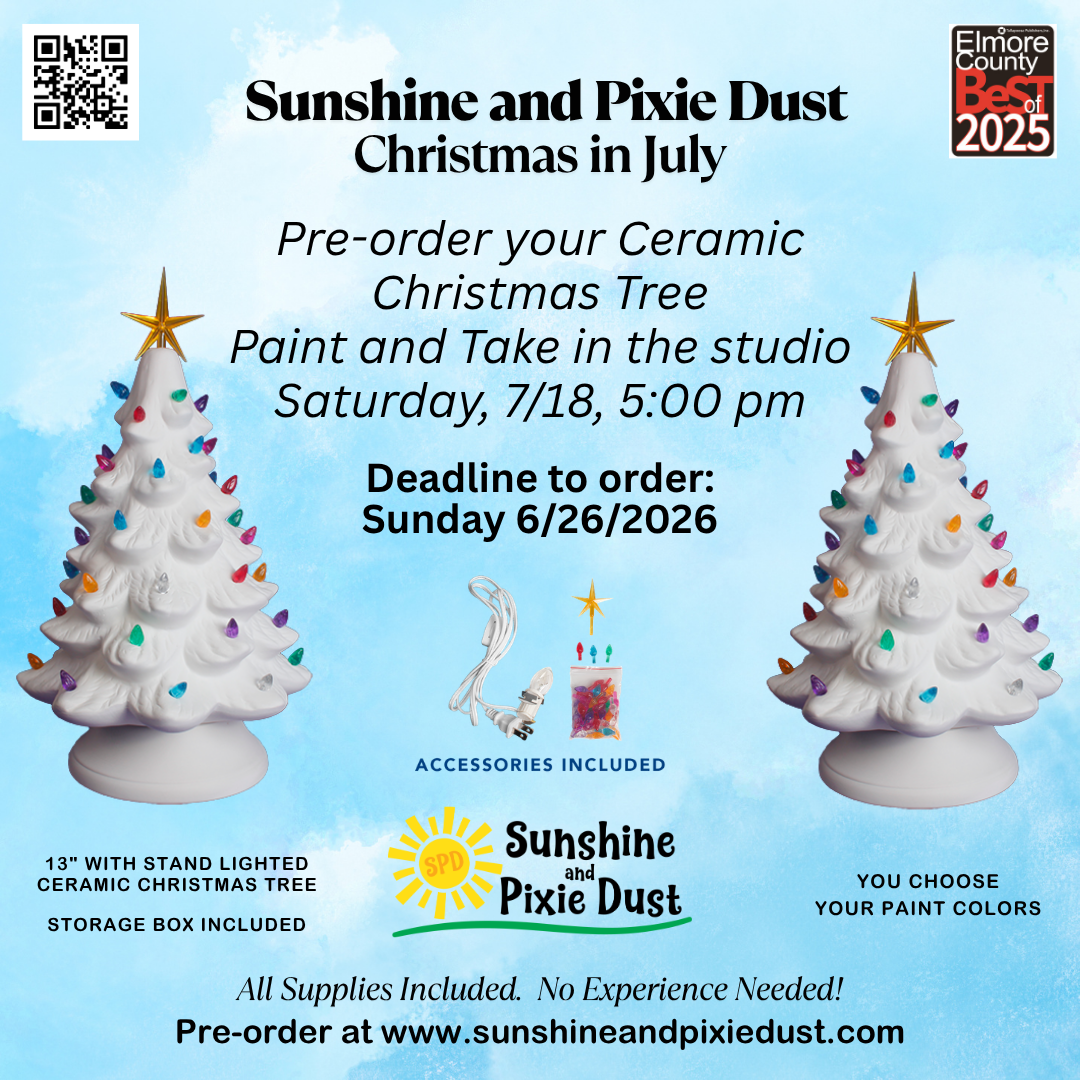 07/18/2026 PM 05:00 Ceramic Christmas Tree Paint Party (SPD Studio)