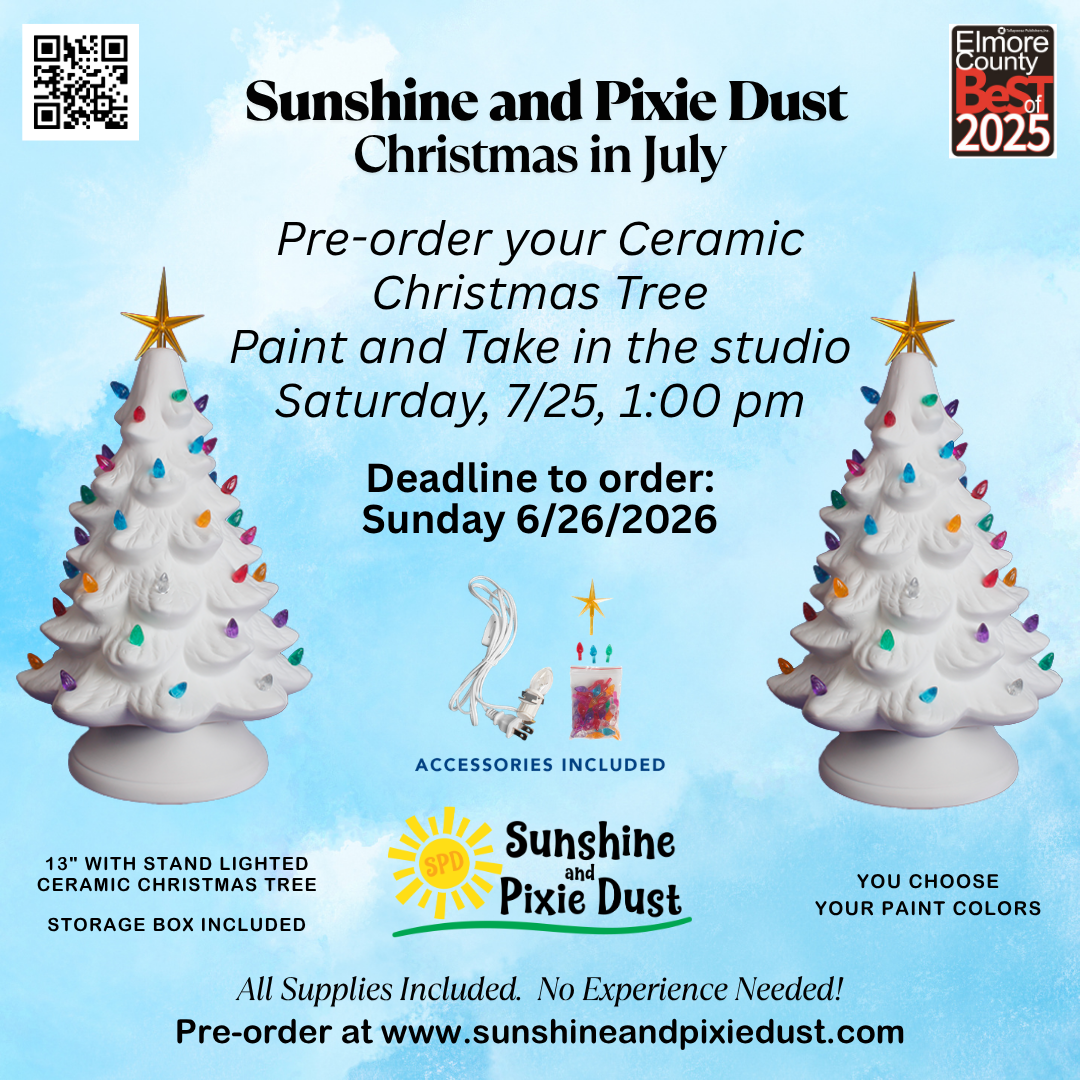 07/25/2026 PM 01:00 Ceramic Christmas Tree Paint Party (SPD Studio)