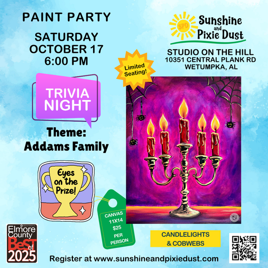 10/17/2026 PM 06:00 Addams Family Trivia Night Paint Party (SPD Studio)