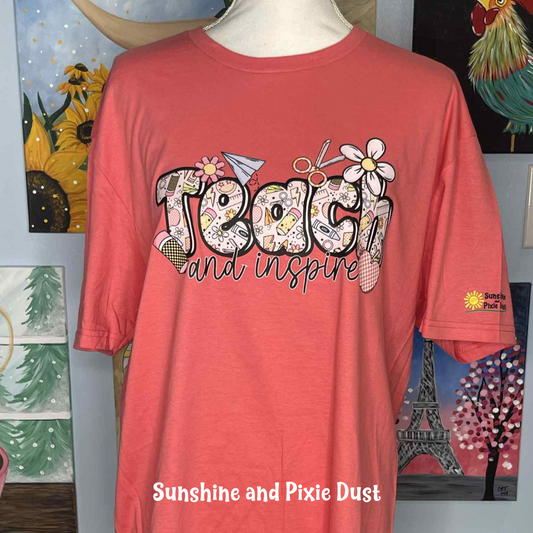 Teach Coral Silk T-Shirt, Soft Style, Unisex Fit