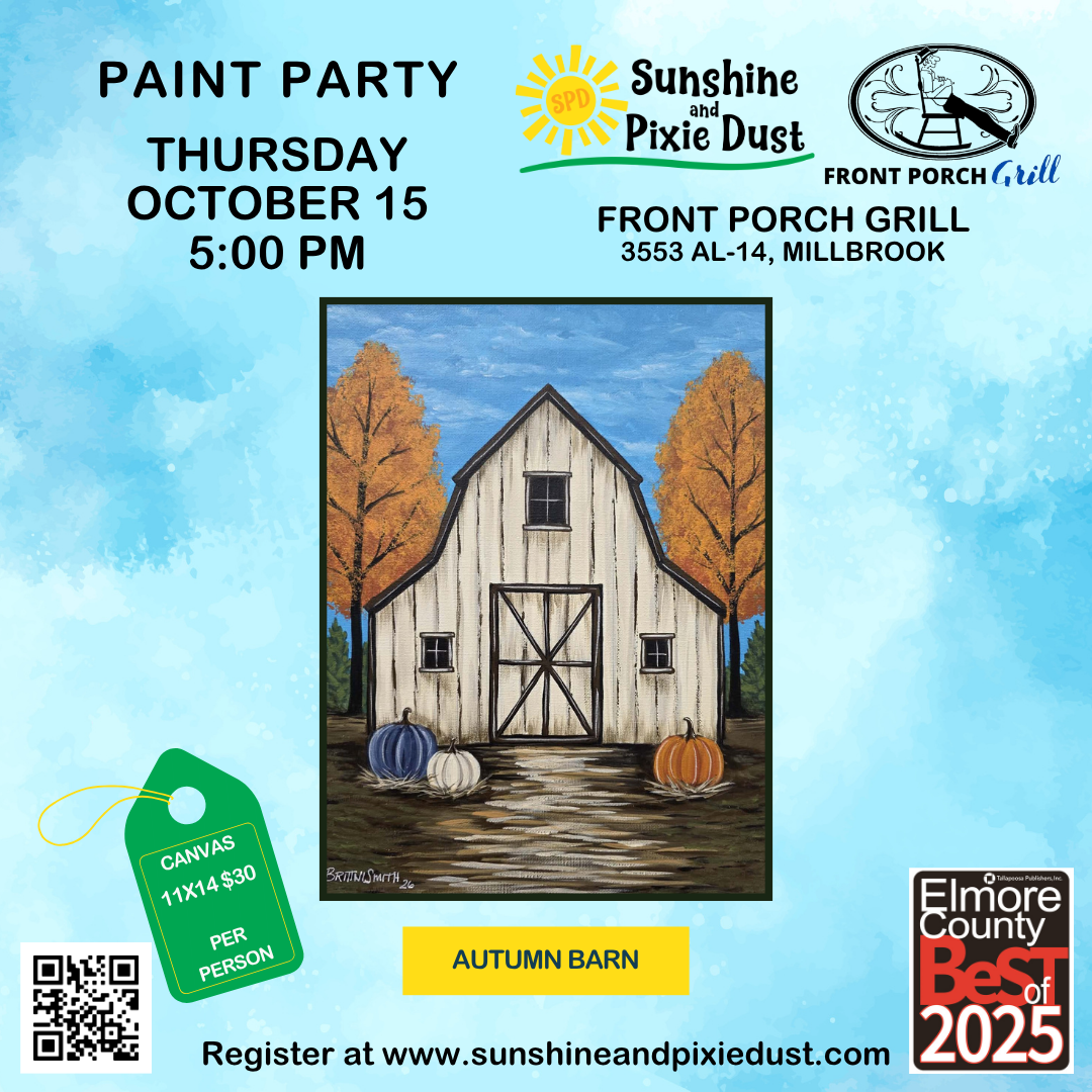 10/15/2026 PM 05:00 Paint Party (Front Porch Grill)