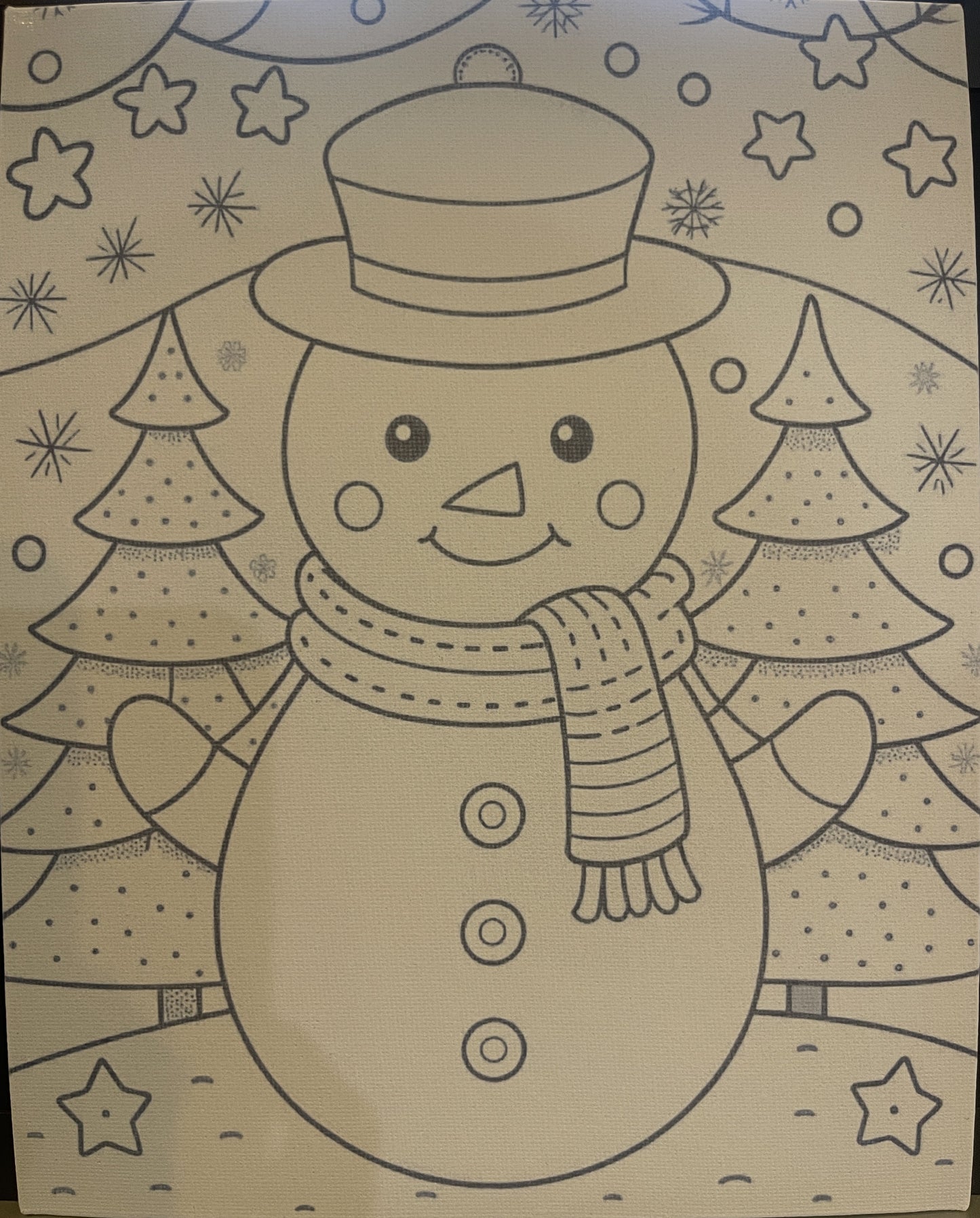 Snowman 8x10 Canvas Board Paint Kit - DIY Art Set All Ages, Traced Design, Paint & Brush, Quality Craft Project Gift