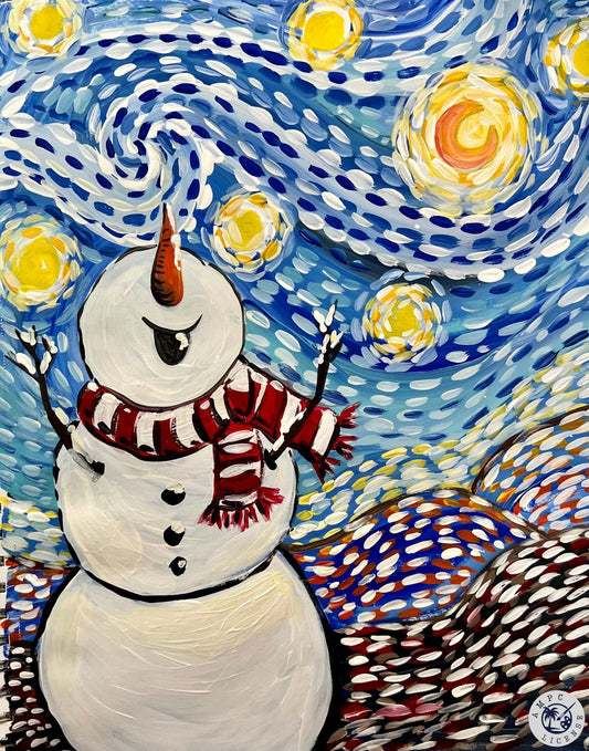 Starry Night Snowman Acrylic Paint Kit