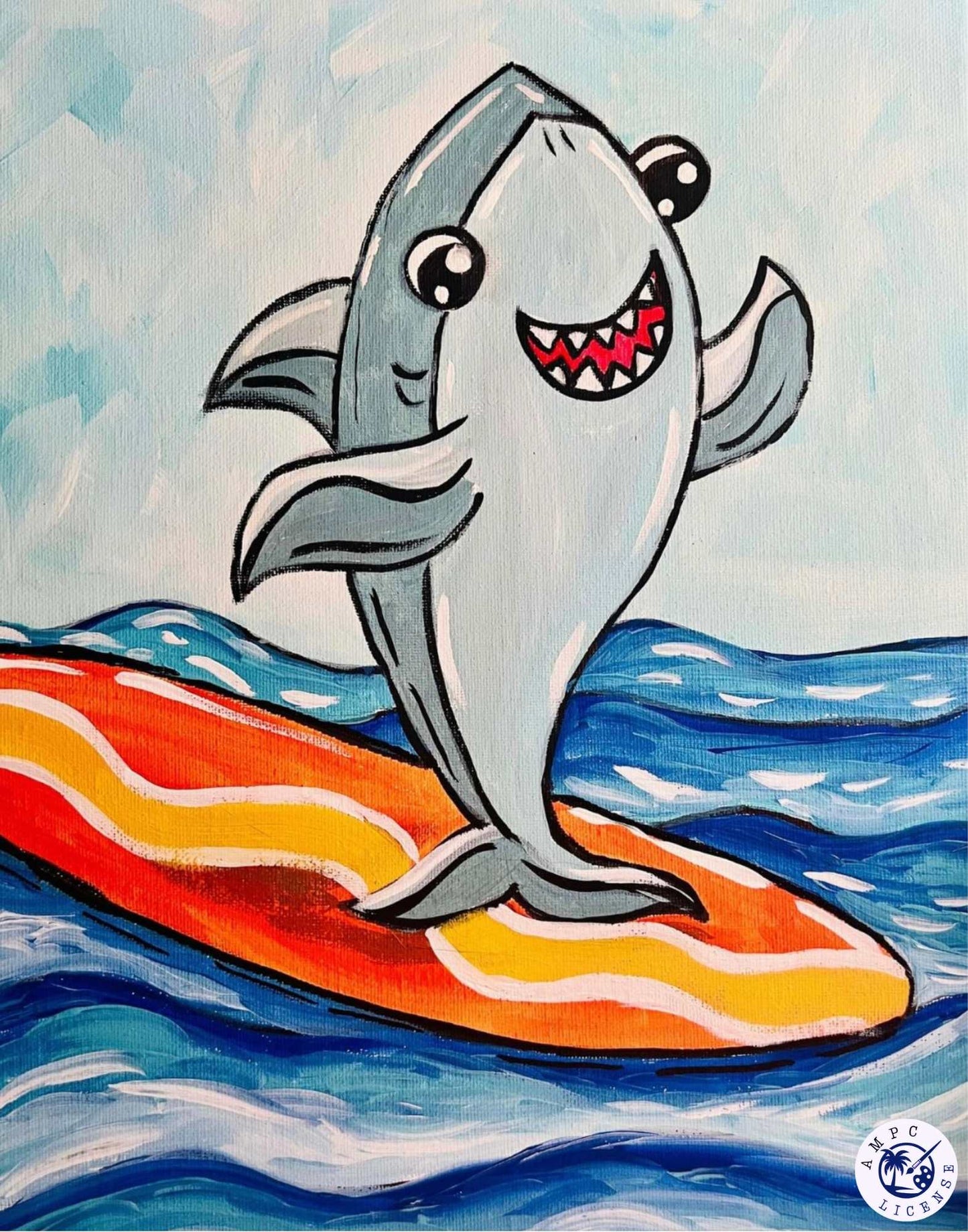 Surfing Shark Acrylic Paint Kit