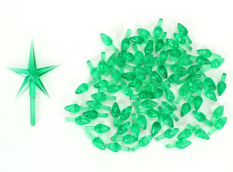 Large Green Twist Lights with Star