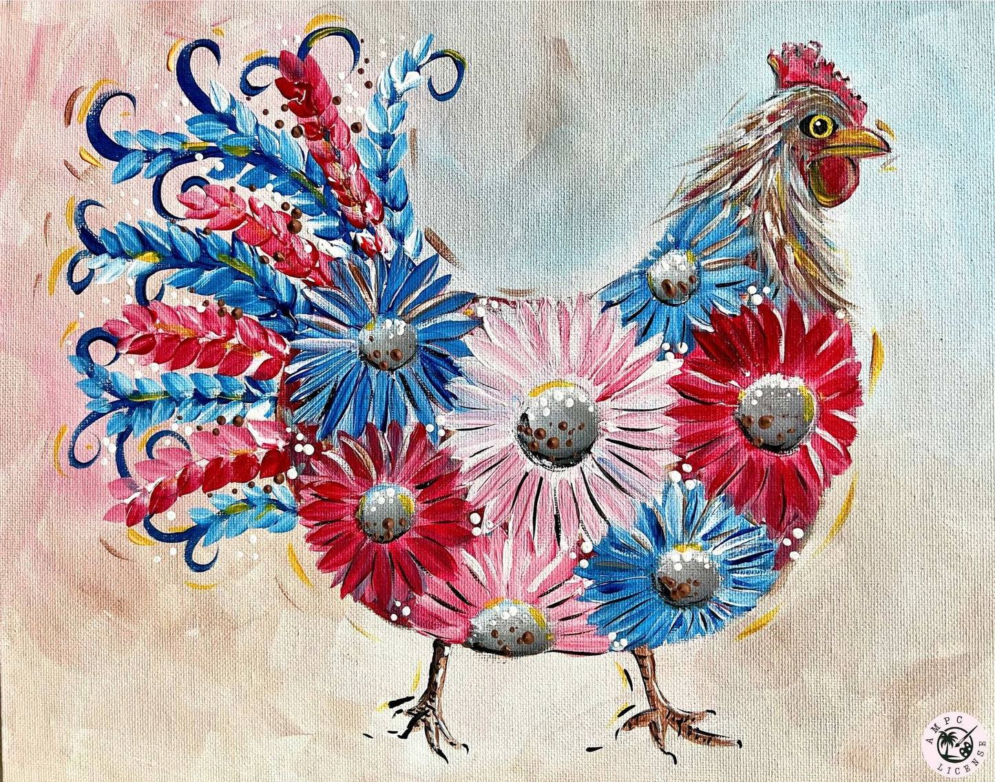 Vintage Chicken Acrylic Paint Kit