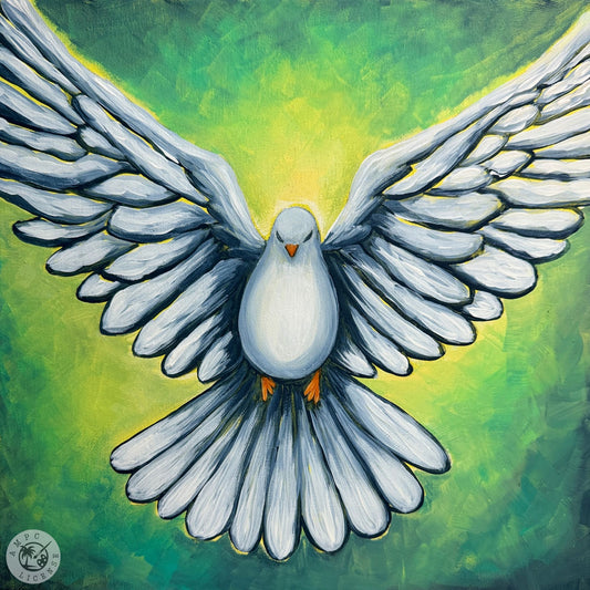 Wings of a Dove Paint Kit | 11x14 DIY Pre-Drawn Canvas with Instructions | Birds Craft Fun
