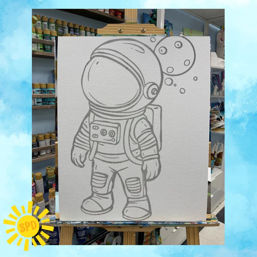Little Explorer Astronaut – Traced 8x10 Canvas Board