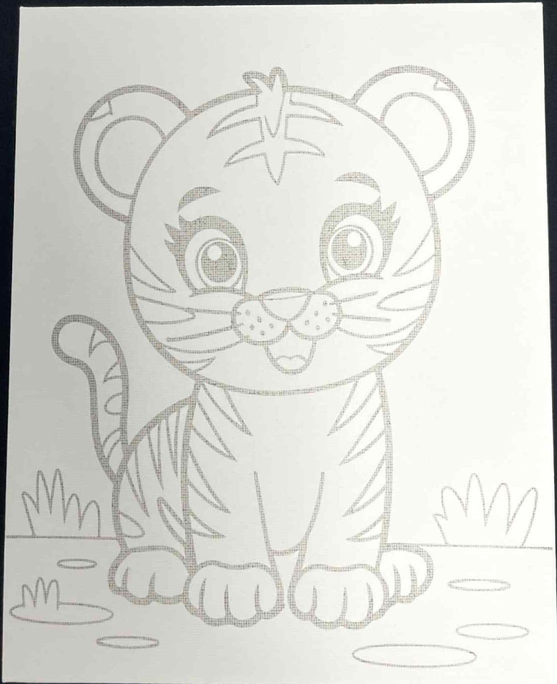 Lil Tiger Watercolor Paint Kit - DIY Art Set All Ages, Traced Canvas, Paint & Brush, Quality Craft Project Gift